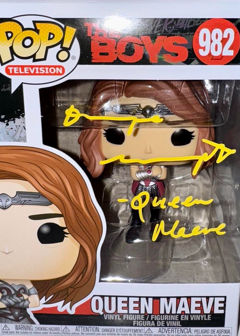Dominique McElligott Signed Funko Pop #982 (The Boys) w/character name - JSA COA #01